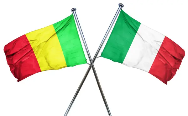 Bandiera Mali con bandiera Italia, rendering 3D — Foto Stock