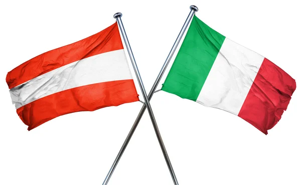 Avusturya bayrağı İtalya bayrağı, 3d render ile — Stok fotoğraf