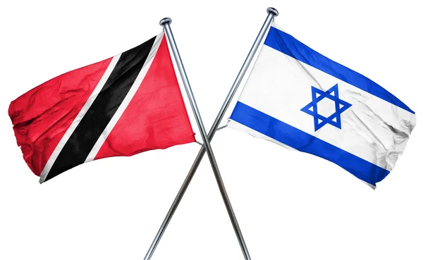 Trinidad and tobago flag with Israel flag, 3D rendering — Stock Photo, Image