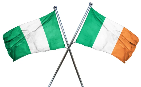 Bandiera Nigeria con bandiera Irlanda, rendering 3D — Foto Stock