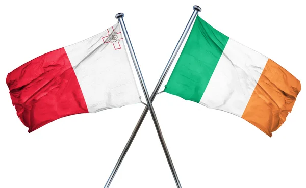 Malta flagge mit irland flagge, 3d rendering — Stockfoto