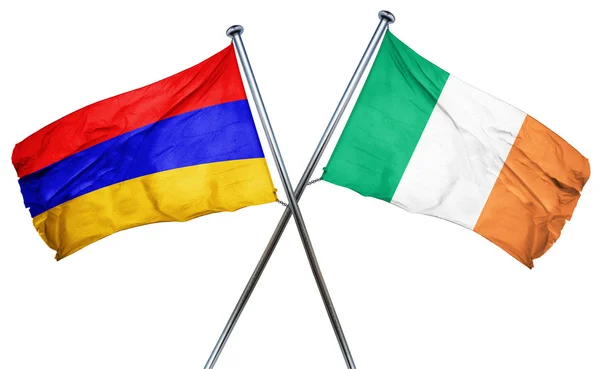 Armenia Flagge mit irischer Flagge, 3D-Darstellung — Stockfoto