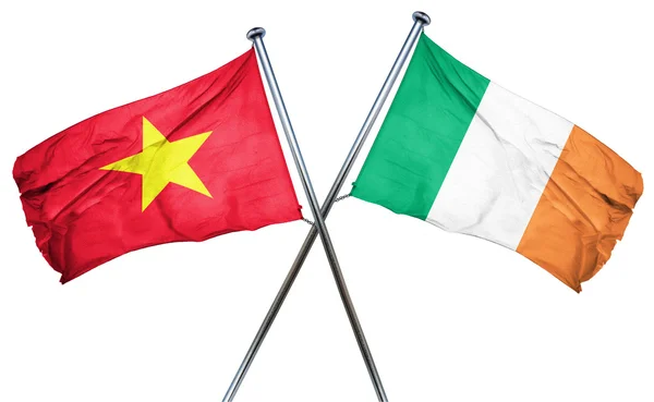 Vlag van Vietnam met Ierland vlag, 3D-rendering — Stockfoto
