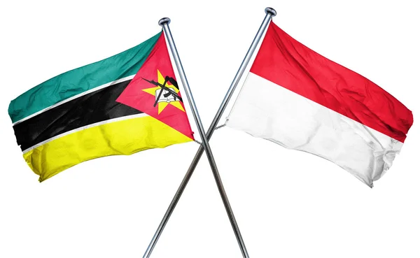 Moçambiques flagga med Indonesien flagga, 3d-rendering — Stockfoto