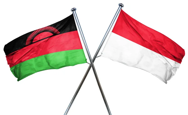 Malawi flag with Indonesia flag, 3D rendering — Stock Photo, Image