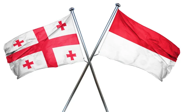 Georgia vlajka vlajka Indonésie, 3d vykreslování — Stock fotografie