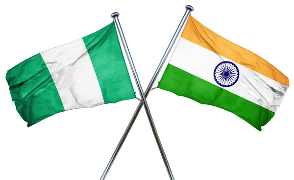 Nigéria zászló India zászló, 3d-leképezés — Stock Fotó