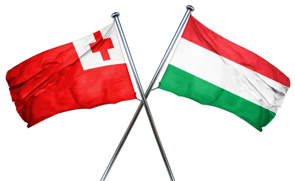 ハンガリーの国旗、3 d レンダリングとトンガの国旗 — ストック写真
