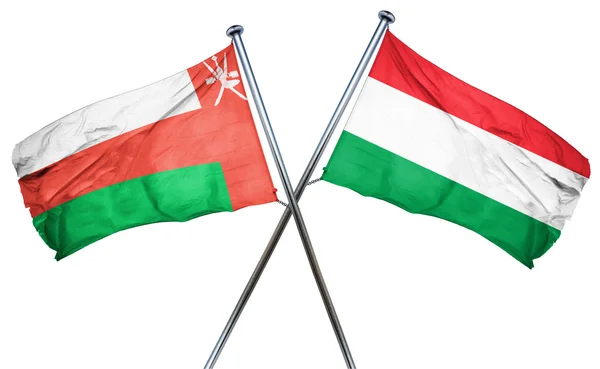 ハンガリーの国旗、3 d レンダリングとオマーンの国旗 — ストック写真