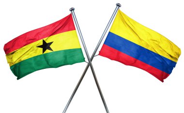 Kolombiya bayrak, 3d render ile Gana bayrak