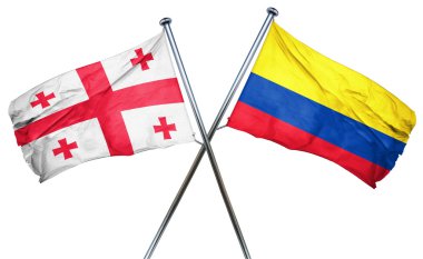 Georgia bayrak Kolombiya bayrak, 3d render ile