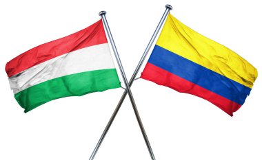 Kolombiya bayrak, 3d render ile Macaristan bayrağı