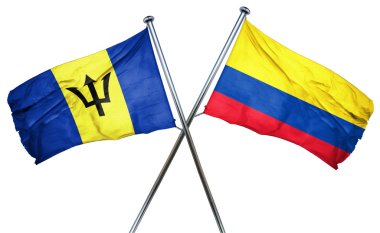 Barbados bayrağı Kolombiya bayrak, 3d render ile