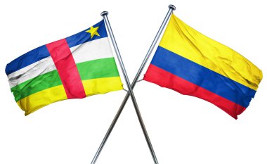 Kolombiya bayrak, 3d render ile Orta Afrika Cumhuriyeti bayrağı