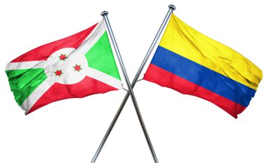Burundi bayrağı Kolombiya bayrak, 3d render ile