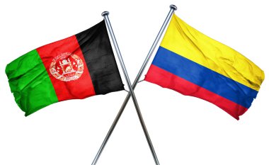 Kolombiya bayrak, 3d render ile Afganistan bayrağı