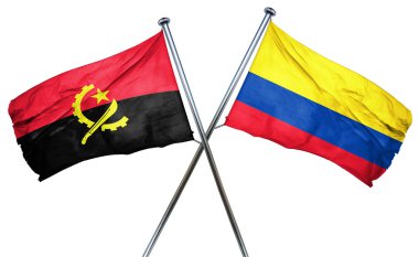Kolombiya bayrak, 3d render ile Angola bayrağı