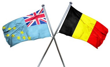 Belçika bayrağı, 3d render ile Tuvalu bayrağı