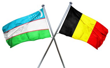 Belçika bayrağı, 3d render ile Özbekistan bayrağı