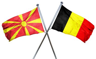 Makedonya bayrak Belçika bayrağı, 3d render ile