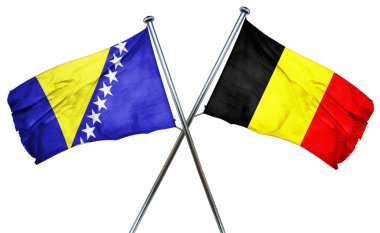 Belçika bayrağı, 3d render ile Bosna ve Hersek bayrağı