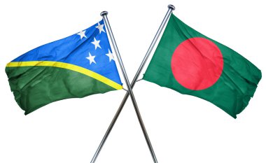 Solomon Adaları bayrağı Bangladeş bayrağı, 3d render ile