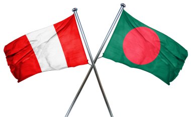 Bangladeş bayrağı, 3d render ile Peru bayrağı