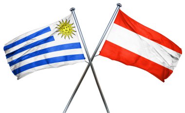Avusturya bayrağı, 3d render ile Uruguay bayrağı
