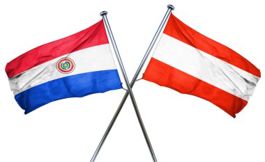 Avusturya bayrağı, 3d render ile Paraguay bayrak