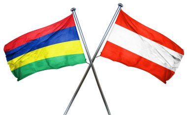 Mauritius bayrak Avusturya bayrağı, 3d render ile