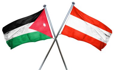 Jordan bayrak Avusturya bayrağı, 3d render ile