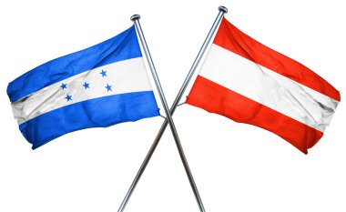 Honduras bayrağı ile Avusturya bayrağı, 3d render