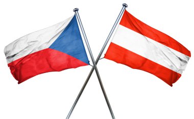 Çekoslovakya bayrak Avusturya bayrağı, 3d render ile