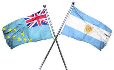 Arjantin bayrağı, 3d render ile Tuvalu bayrağı