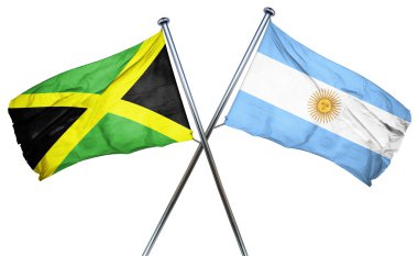 Jamaika bayrağını Arjantin bayrağı, 3d render ile
