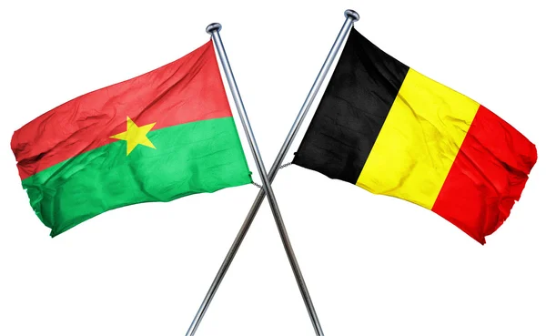 De vlag van Burkina Faso vlag met België, 3D-rendering — Stockfoto