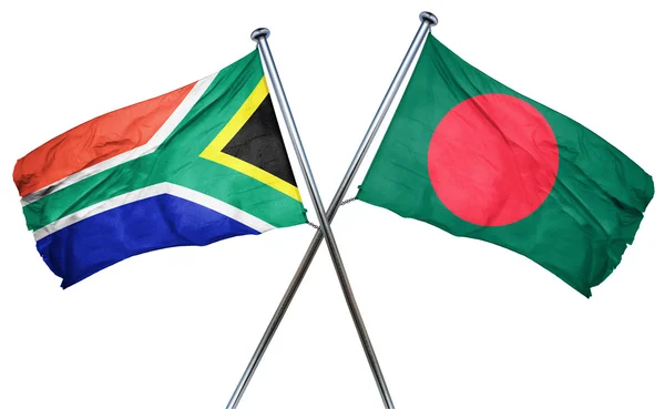 Banglades, Dél-afrikai Köztársaság lobogó zászló, 3d-leképezés — Stock Fotó