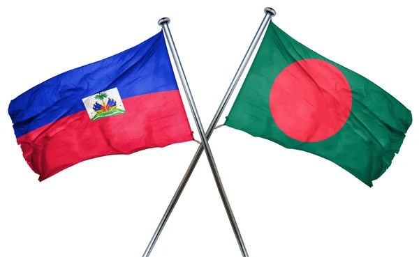 Haïti Drapeau avec drapeau du Bangladesh, rendu 3d — Photo