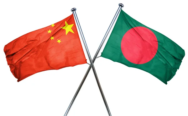 China flag with Bangladesh flag, 3D rendering — Stock Photo, Image