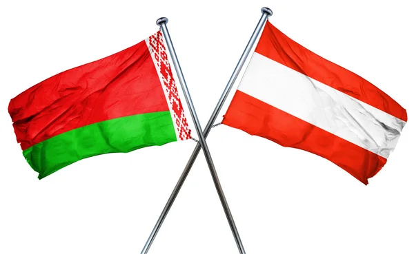 Belarus flag with Austrian flag, 3D rendering — Stock Photo, Image