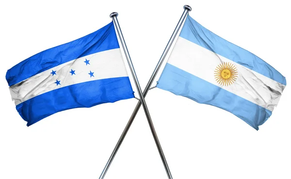 Bandiera Honduras con bandiera Argentina, rendering 3D — Foto Stock