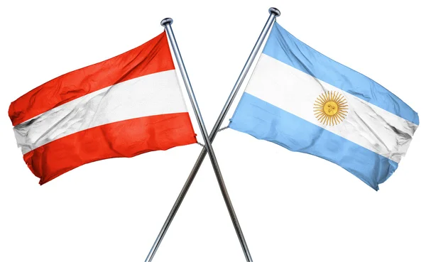 Austria flag with Argentina flag, 3D rendering — Stock Photo, Image