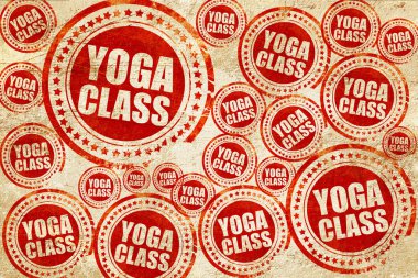 Yoga sınıfı, kırmızı pul doku kağıt üzerinde