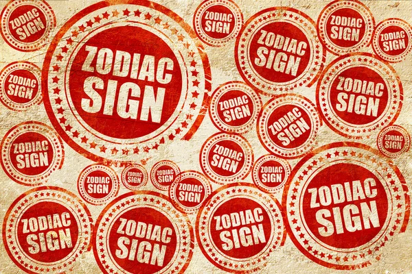 Signo del zodiaco, sello rojo en una textura de papel grunge — Foto de Stock