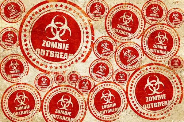 Zombie virus koncept pozadí, červené razítko na grunge papír tex — Stock fotografie