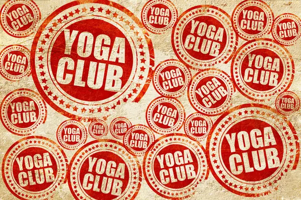 Club de yoga, timbre rouge sur une texture de papier grunge — Photo