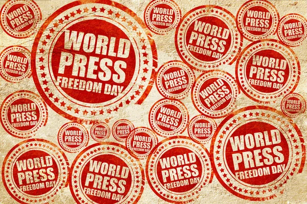 World press frihet dag, röd stämpel på en grunge pappersstruktur — Stockfoto