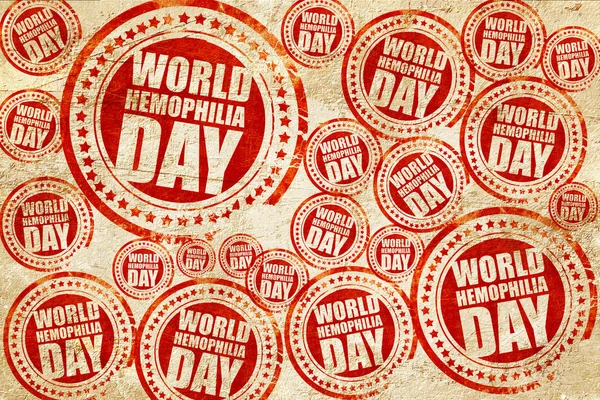 Wereld hemofilie dag, rode stempel op een grunge papier textuur — Stockfoto