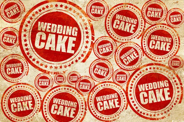 그런 지 종이 질감에 웨딩 케이크, 붉은 스탬프 — 스톡 사진