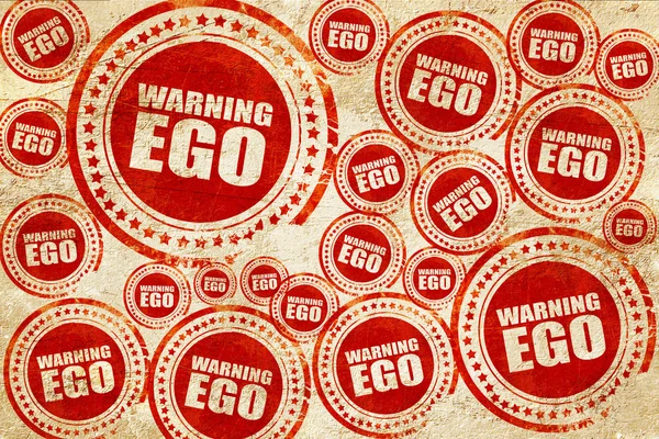 Ego de advertencia, sello rojo en una textura de papel grunge — Foto de Stock